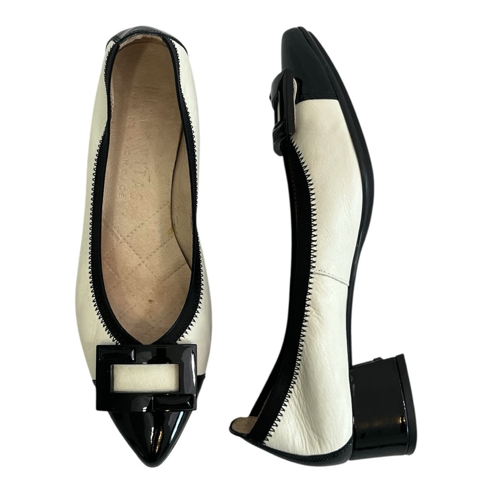 Hispanitas Chunky Heel Pumps Joy is a Choice 36.5 Black & White